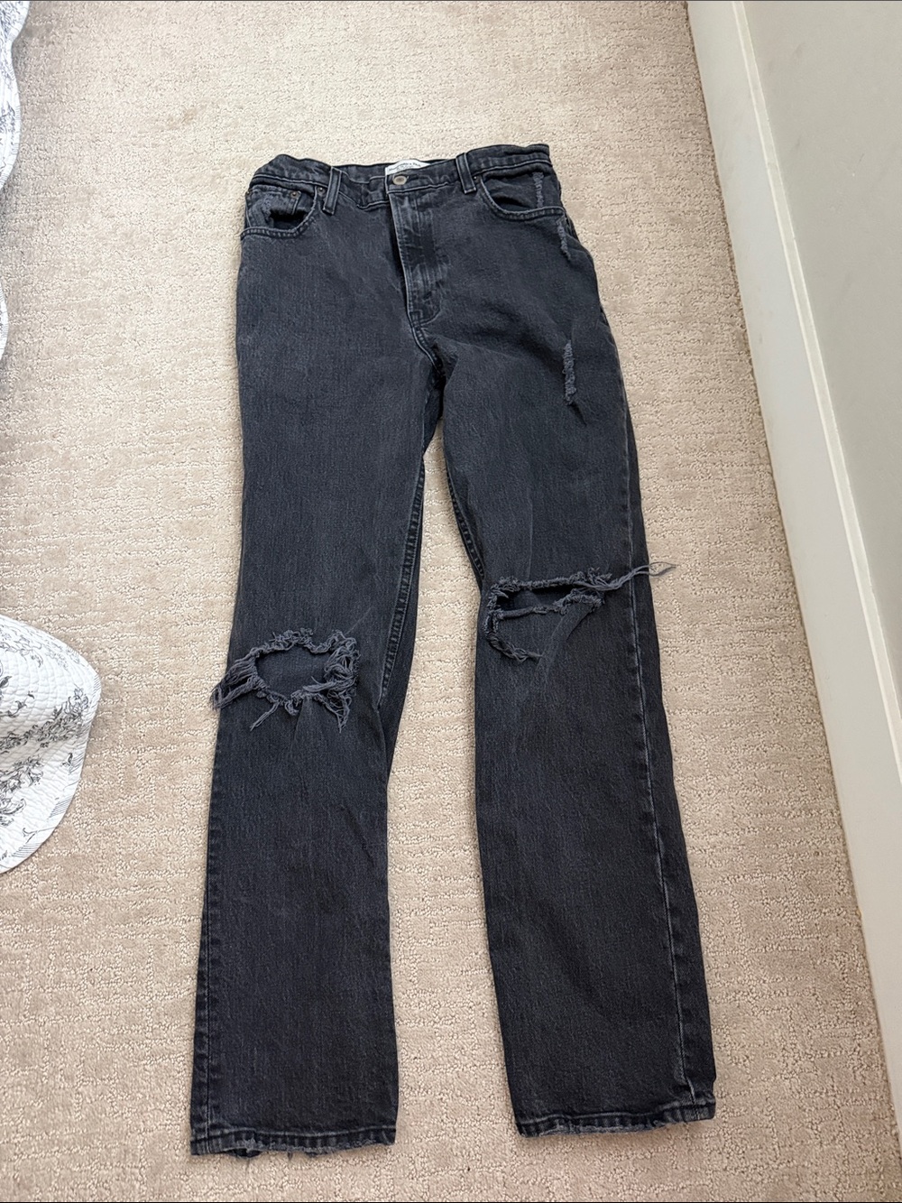Abercrombie & Fitch women’s  Straight Jeans — Charcoal Black Wash